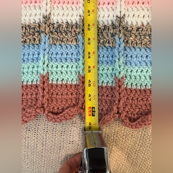 Homemade Crochet Multicolor Lap Blanket 47”x48” - Picture 6 of 8